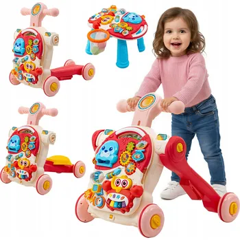 Odrážedlo ODRÁŽEDLO NA KOLE ODRÁŽEDLO INTERAKTIVNÍM STOLKU 4V1 RŮŽOVÁ