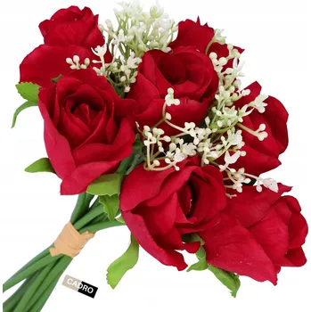 umělá květina Růže umělé květiny jako živé do vázy červené dekorativní kytice