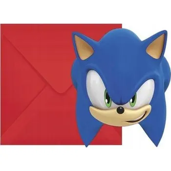 Pozvánka POZVÁNKY S OBÁLKAMI SONIC THE DEDGEHOG 6 KS NAROZENINOVÁ PÁRTY