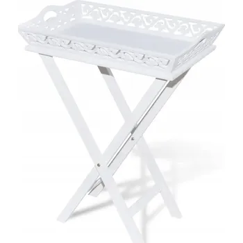 Dekorativní tác 57 x 37 x 11 cm, bílý, MDF + borové dřevo