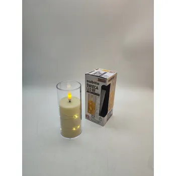 Svíčka LED svíčka Subito 265 s řetízkem, barva slonová kost