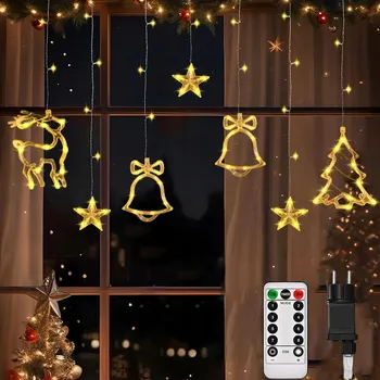 Vánoce SVĚTELNÝ ZÁVĚS 138 LED HVĚZDIČKY VÁNOČNÍ OSVĚTLENÍ NA STROMEČEK TEPLÁ BÍLÁ 2.3M