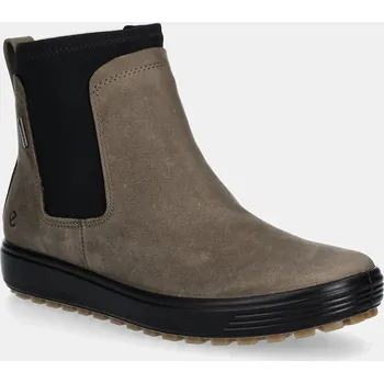 Dámská zimní obuv Boty s gumou Ecco Soft 7 Tred Chelsea Gtx zelená barva, na plochém podpatku, 450463-02559 450463.02559 81X, EUR 38