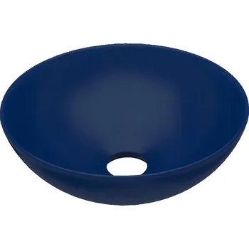 Umyvadlo Umyvadlo na desku kulaté matné keramické tmavě modré 280x100 mm
