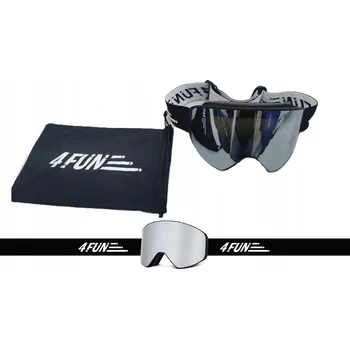 Magnetické lyžařské a snowboardové brýle 4FUN Pro filtr UV-400 STŘÍBRNÉ