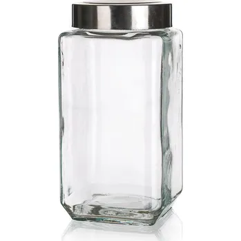 Dóza na potraviny dóza AKCENT čtverc. 1,0l skl.+nerez víčko 0.53 Kg MTA MAXMIX Sklad14 370117 (0.53 Kg Výška přepravní: 18 cm MTA MAXMIX Sklad14 370117)