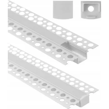 LED osvětlení Hliníkový profil zápustný pro LED pásky bílý + mléčný kryt 1m Ecolight
