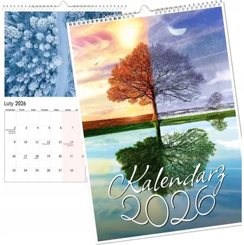 Kalendář NÁSTĚNNÝ KALENDÁŘ 2026 VÍCEÚČELOVÝ VELKÝ NOTES ČTYŘI ROČNÍ OBDOBÍ PŘÍRODA A4