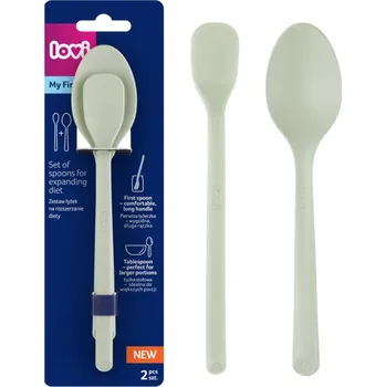 Příbor Příbory pro děti Lovi pistáciové plast 2 ks