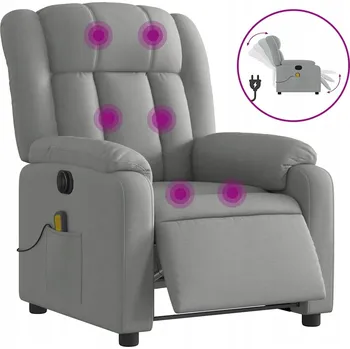 Křeslo Elektrické masážní křeslo světle šedé 78 x 92 x 98 cm