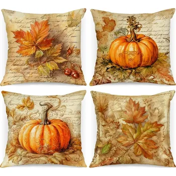 Povlak na dekorativní polštářek Povlak na polštář 4x POVLAKY NA POLŠTÁŘ NA PODZIM 40x40 cm PODZIM 40 x 40 cm