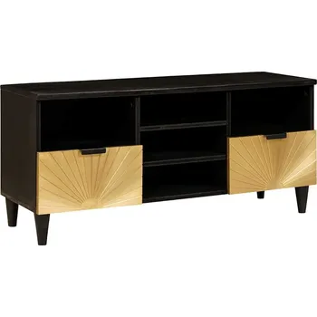Televizní stolek vidaXL Televizní skříň Černá a zlatá 100 x 33 x 46 cm Kompozitní dřevo [4017846]