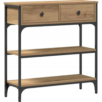 Konferenční stolek Konzolový stolek dub artisan 72,5 x 25 x 75 cm, dřevo a kov