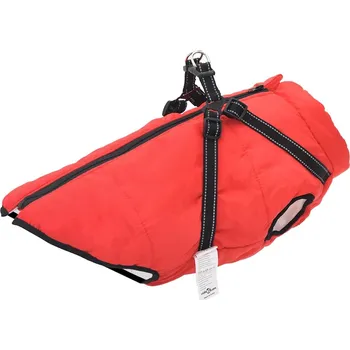 Dámský kabát Psí kabát s postrojem Červená 3XL Fleece a polyester