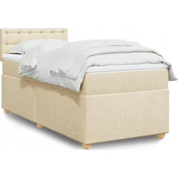 Ložnice Čalouněná jednolůžková postel VidaXL 90x190 cm, béžové odstíny