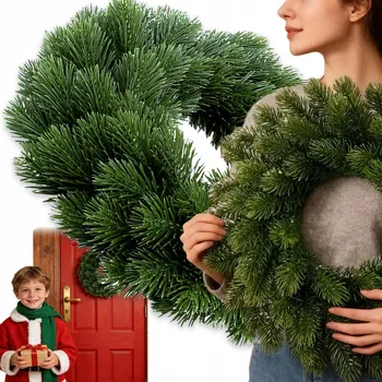 Věnec VÁNOČNÍ VĚNEC DEKORACE NA DVEŘE OZDOBNÝ VELKÝ BOŽÍ HOD VÁNOČNÍ XXL