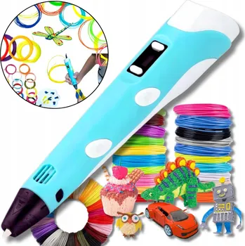 3D PEN PERO PRO 3D TISKÁRNU + DÁREK PLASTOVÁ BARVA 110 M PROPISKA | 4 BARVY NA VÝBĚR