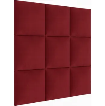 Obraz ČALOUNĚNÉ PANELY 30X30 CM NA ZEĎ ČERVENÉ ČELO VELUR