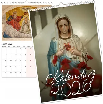 Kalendář Nástěnný kalendář 2026, víceobrázkový, velký, Svatá Maria, Srdce Marie, A4