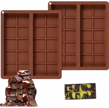 Forma na pečení 2 KS SILIKONOVÁ FORMA NA ČOKOLÁDU ČOKOLÁDA 20 x 18 x 1.8 CM