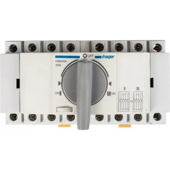 vypínač Přepínač zdroje napájení Hager 40 A 4P šedý, 7 modulů