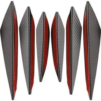 Lišta karosérie 6 ks ochranné lišty na nárazník 20 cm 16,5 cm 13,5 cm Univerzální sada proti kolizi s karbonovým vzorem Tuningové dekorace pro přední část vozu