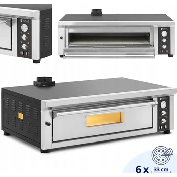 Pec na pizzu Kamna na pizzu se šamotovou deskou pro 6 pizz o průměru 33 cm, 400 V, 6600 W