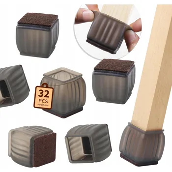 Podložka pod nábytek Silikonové návleky s plstí na nohy židlí a nábytku 26-33mm, 32 ks
