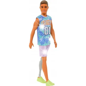 Panenka BARBIE PANENKA KEN FASHIONISTA S PROTÉZOU NOHY VE SPORTOVNÍM OBLEČENÍ HJT11