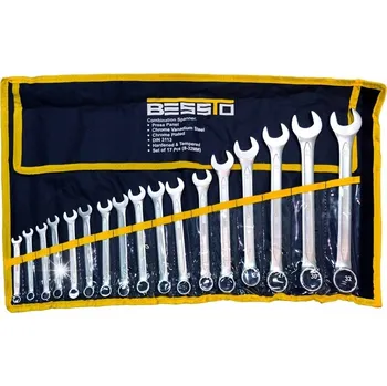 Klíč Sada očkoplochých klíčů 17dílná 8-32 mm CrV pouzdro dobré Bessto