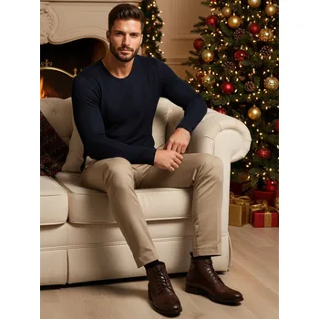 Pánský svetr Pánský svetr Dstreet WX2296z Barva: Modrá, Velikost: M