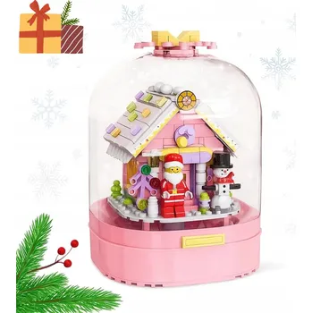 ostatní stavebnice VÁNOČNÍ HUDEBNÍ HRACÍ SKŘÍŇKA BLOKY VÁNOČNÍ STAVEBNICE 298 DÍLŮ S AUTOMATICKÝM SNĚHEM