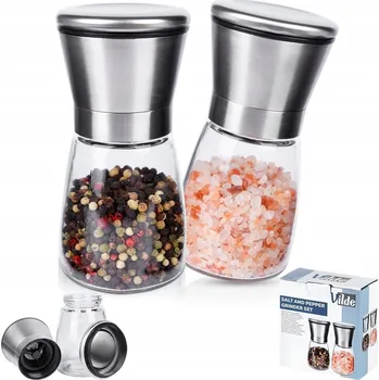 Kuchyňský mlýnek Ruční mlýnek Vilde sklo čiré 2 ks na pepř a sůl