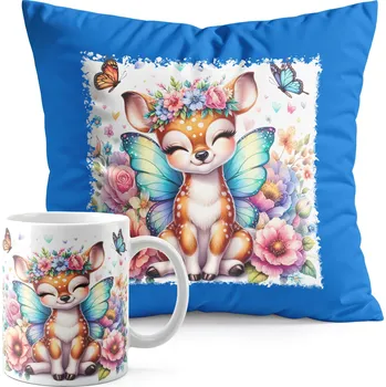 SADA HRNEK + POLŠTÁŘ MODRÁ – DIVOKÁ LESNÍ ZVÍŘATA SRNKA