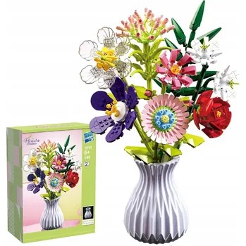 ostatní stavebnice STAVEBNICE KVĚTINY KYTICE Z POLNÍCH KVĚTIN VE VÁZE SADA 730DÍLŮ