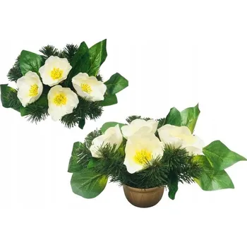 umělá květina Hotový dekorace kytice v květináči 13 cm zlatá zelená krémová