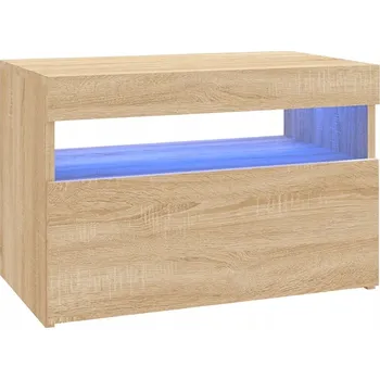 Televizní stolek TV stolek dub sonoma 60 x 35 x 40 cm s RGB LED osvětlením