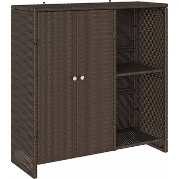 Policová skříň Úložná skříňka s úložištěm Hnědá 100 x 36 x 102 cm Ratan