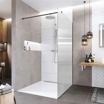 EBS Relax Walk-in stěna 80x200 cm sklo Line, černá ALU RELAXB80L