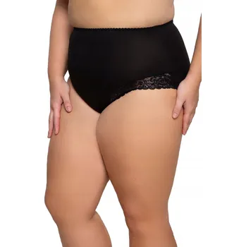 Kalhotky Černé bavlněné modelovací kalhotky s krajkou 9XL