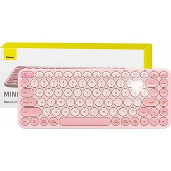 Klávesnice Baseus Růžová Bezdrátová Membránová Klávesnice Bluetooth 2.4G na Baterie