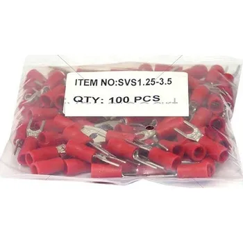 Síťový kabel Vidlička kabelová 3,7mm červená (SVS 1,25-3,5), balení 100ks