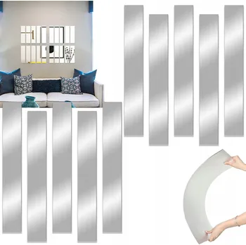 Zrcadlo SAMOLEPICÍ FÓLIE ZRCADLOVÁ ZRCADLO V CELÉ DÉLCE 20*5 CM 10 KUSŮ