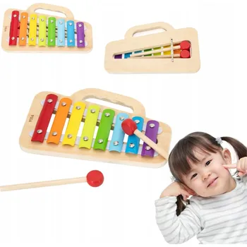 Dřevěná hračka Cymbałki Szkolne Drewniane dla Dzieci pro hraní a domácí učení
