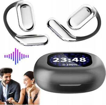 Sluchátka SLUCHÁTKA TRANSLATOR PŘEKLADAČ ŘEČI 114 JAZYKŮ BLUETOOTH 5.4 HIFI ŠEDÁ