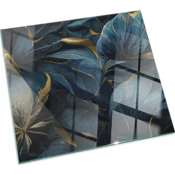 Obraz Tvrzená Skleněná Podložka s Vzorem Elegantní Listy v Textuře 60x60 cm