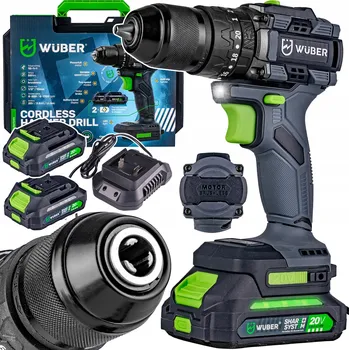 Aku Šroubovák Wuber 20 V bezkartáčový s 2 akumulátory