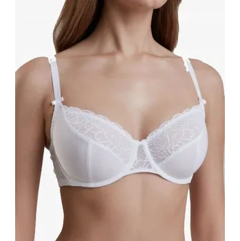Podprsenka Měkká podprsenka s krajkou a květinovým vzorem Soft Conte RB6176 bílá 80D
