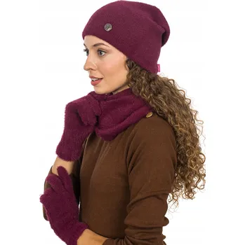 Čepice Gold Čepice komplet čepice, nákrčník (golf), rukavice univerzální velikost fialová