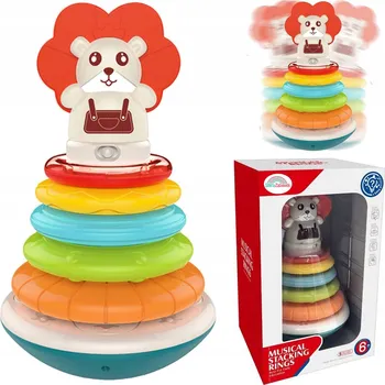 Hračka pro nejmenší PANÁČEK VSTAVÁČEK BALANČNÍ SENZORICKÁ EDUKAČNÍ PYRAMIDA Kiwaczek